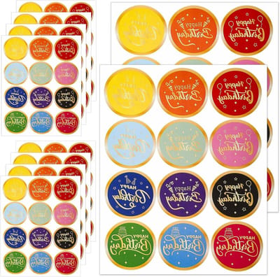 120 Ronde Verjaardagsstickers met Goudfolie - 5 cm Stickers voor Cadeaus, Kaarten en Decoratie