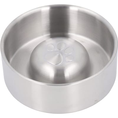 Slow Feeder Hondenbakken Roestvrij Staal Huisdier Voerbak Antislip Bodem Eet-Vertragende Bak gray