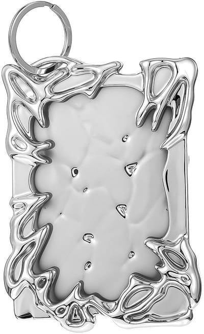 Dailygoods- Fotokaarthouder met sleutelhanger - Badgehouder - Kaarthouder - Kunststof - Zilver - Uniek gegalvaniseerd ontwerp