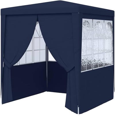 Feesttent Buiten - Tuinpaviljoen Waterdicht - Feestelijke Bijeenkomsten - Met Zijwanden Ramen - 2 x 2 Meter - Blauw