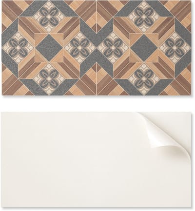 Kant-en-klaar vinylpaneel met decoratieve print, 100x50 cm, bloemenpatroon.