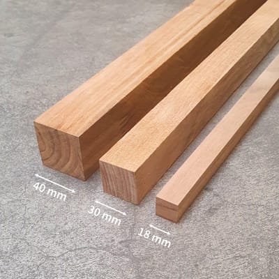 Teakhouten stok - Houten profiel - Meubelbouw - Duurzaam FSC hout - 70 cm lang - Bruin