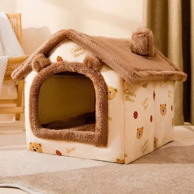 Opvouwbare hondenhuiskennelbedmat voor kleine middelgrote honden Katten Winter Warm kattenbed Nest Huisdierproducten Mand Huisdieren Puppy Cave Sofa S within 3.5kg pet