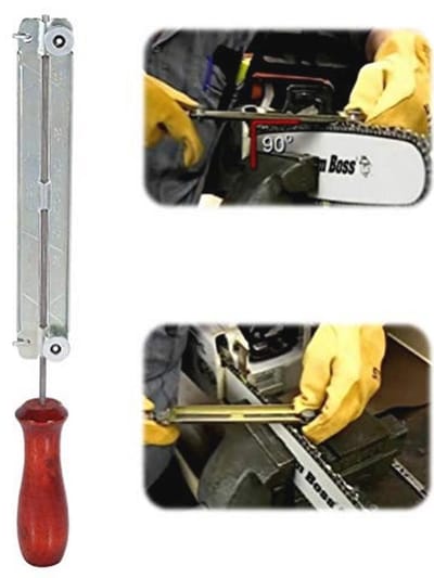 Kettingzaag slijpset met vijl en houten houder - 4,0 mm / 4,8 mm / 5,5 mm