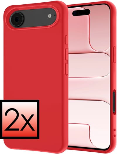 Hoesje - 2 Stuks - Geschikt voor Apple iPhone Air - Sterk & Shockproof - Case Siliconen - Back Cover - Telefoon Hoes - Rood
