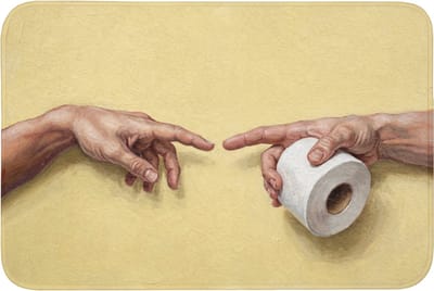 Badmat 90x60 cm - Antislip - Klassiek - Kunst - Humor - Badmatten voor badkamer - Badkamermat - Douchemat - Badkamer mat