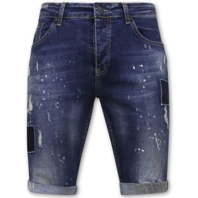 Korte Broek Slim fit Heren met Gaten -1026-SH- Blauw