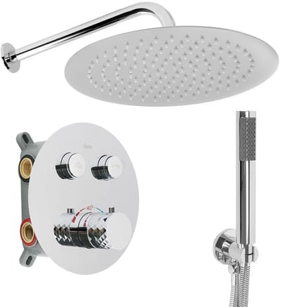 Rea Lungo Diamond +Box - Inbouwdoucheset Met Thermostaat - Chroom - 36X19X22,5Cm