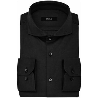 Desoto Luxury Overhemd Uni Luxury Cotton Zwart / male
