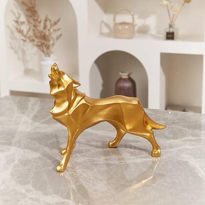 Moderne Eenvoudige Geometrische Wolf Ornamenten Licht Luxe Stijl High-end Huisdecoratie Woonkamer TV-meubel Hars Ambachten