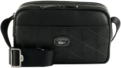 LACOSTE schoudertas Camera Bag Noir zwart