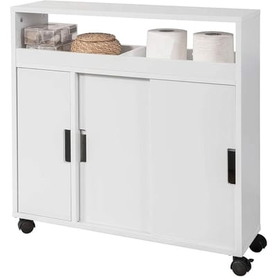 SoBuy Toiletkast - WC kastje - Badkamerkast -Toiletrolhouder - WC rolhouder - Staand - 20x71x70cm, BZR02-W