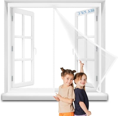 Muggenhor Raam - Horrengordijn Raam - Buiten houden insecten - Magnetische sluiting - 55x90cm - Wit