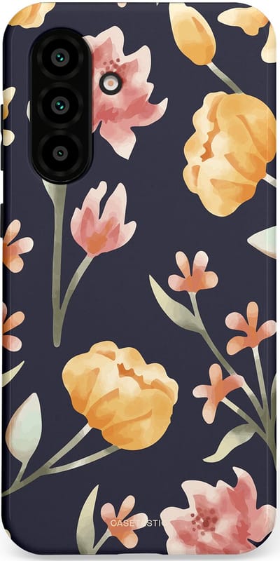 Casetastic Hoesje Geschikt voor Samsung A56 / A36 - Stijlvolle Beschermende Duo-layer Case - Bloemen Nacht