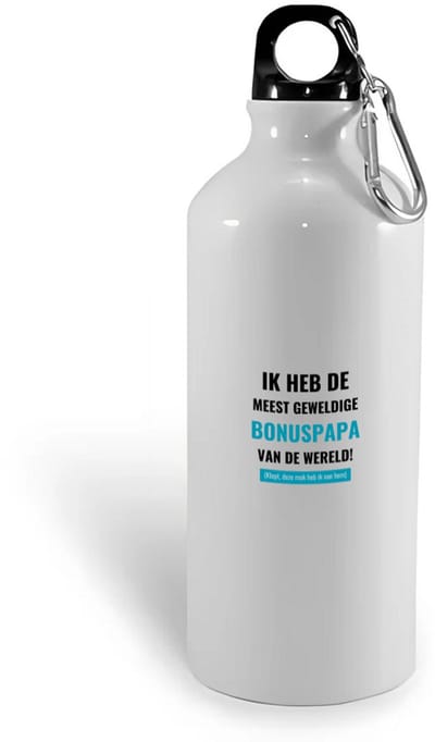 Hacebo® - ik heb de meest geweldige bonuspapa van wereld (klopt, deze mok heb ik van hem) waterfles - de meest geweldigste bonusvader - vader cadeautjes - vaderdag - verjaardagscadeau - verjaardag - cadeau - water fles - 400ML