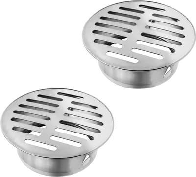 Vloerafvoer RVS - Doucheafvoer Rooster - Buiten Afvoeren - Verwijderbaar Rooster - 2 Stuks 125 mm - Zilver