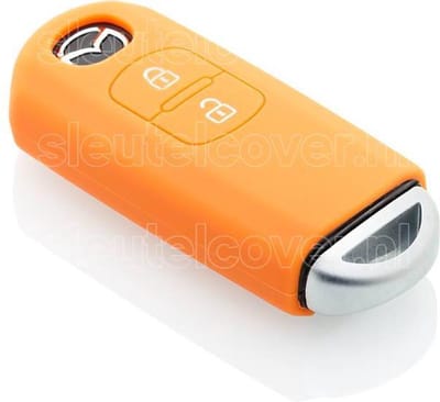 Autosleutel Hoesje geschikt voor Mazda - SleutelCover - Silicone Autosleutel Cover - Sleutelhoesje Oranje