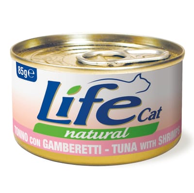 24x85g Life Cat Natural adult tonijn met garnalen nat kattenvoer