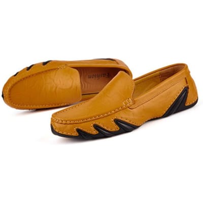 Leren Herenschoenen Casual Luxe Merk Italiaanse Heren Loafers Mocassins Ademend Antislip Bootschoenen en Grote Maat 40 geel