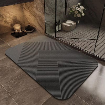 Absorberende badkamermat van diatomeeënmodder, vuilafstotend en antislip, keukenmat, huishoudmat, tapijt 50x80cm19.7x31.5in gray