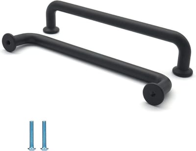 Set van 6 Meubelhandgrepen voor Keukenkastjes en Lades, Zwart, 96 mm, Perfect voor Kasten en Meubels