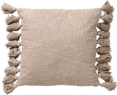 Dutch Decor RUBY - Sierkussen 45x45 cm - 100% katoen - met flosjes - Pumice Stone - beige - Inclusief binnenkussen - Luxe kussens voor woonkamer & bank