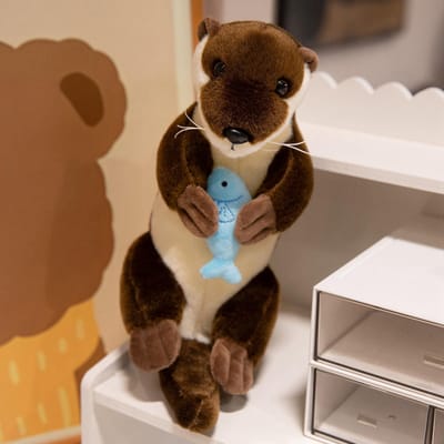 26cm Kawaii Otter Pluche Speelgoed Water Luiaard Knuffeldier Kussen Baby Marmot Pop Verjaardagscadeau Zacht Kamerdecor 26cm black