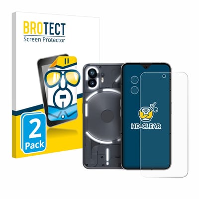 BROTECT - Screenprotector voor Nothing Phone (2) (Voor+Camera) - Folie Beschermfolie transparant 2 Stuks