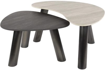 Fraaai - Cattaneo organische salontafels - set van 2 - travertin look