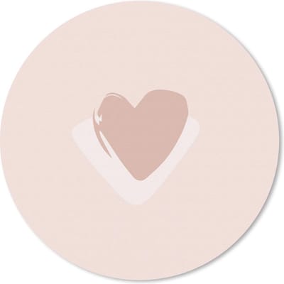 Muismat rond 20x20 cm - Mousepad Zomer - Hart - Pastel - Ronde muismatten