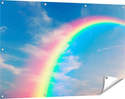 Gards Tuinposter Regenboog - 120x80 cm - Tuindoek - Tuindecoratie - Wanddecoratie buiten - Tuinschilderij
