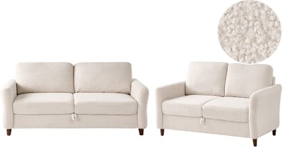 MARE - Bankenset met opbergruimte - Beige - Bouclé