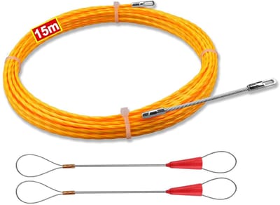 Kabeltrekker 15 meter - Trekveer trekband - Kabels trekken - 2 Geleideveren - 3.0mm dik