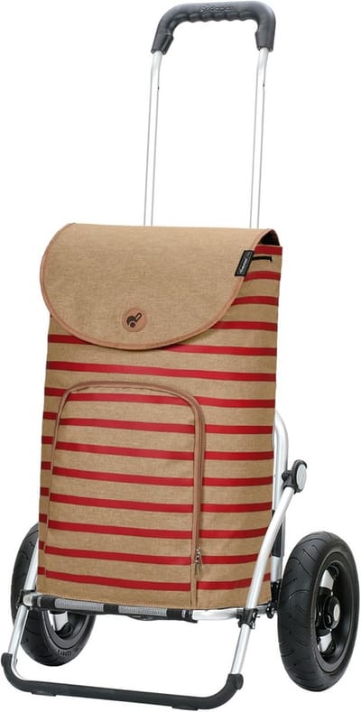 Winkelwagen Trolley - Boodschappentrolley Aluminium - Boodschappen Vervoeren - Lichtgewicht Aluminium Chassis - 47 Liter - Rood