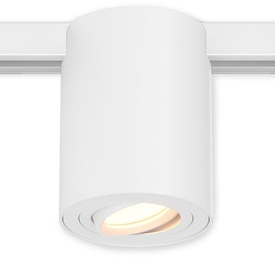 Ledvion - Railspot 1-Fase - Kantelbaar - Wit Aluminium - Opbouwspot
