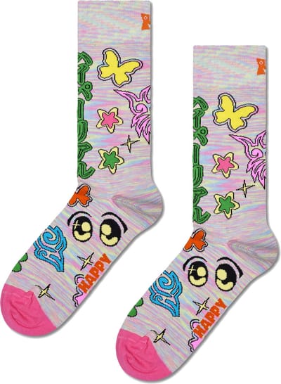 Happy Socks Out Of This World Sock - unisex sokken - beige - Unisex - Maat: 36 - 40