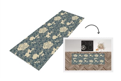 Keukenloper - Loper keuken - Design - Noors - Wolken - 150x50 cm - Keukenloper vinyl