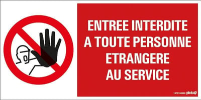 Pickup bord panneau 30x15 cm - Entree interdite a toute perso
