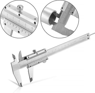 STAHLWERK schuifmaat 0-150 mm DIN 862 schuifmaat / meetinstrument van gehard koolstofstaal voor uitwendige, inwendige en dieptemetingen
