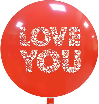 LOVE YOU hearts XL ballon rood, 80 cm