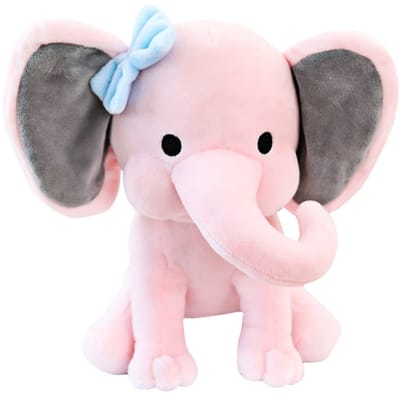 Dailygoody - Olifant knuffeldieren - Kawaii plushies - 25 cm - Pluche speelgoed - Perfect voor kinderkamer - Roze