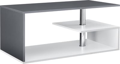 Salontafel Haarlem rechthoekig wit en donkergrijs 90x50x41 cm [en.casa]