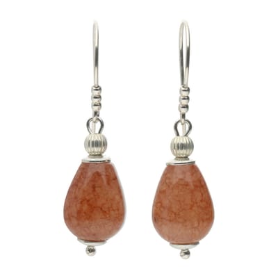Bela Donaco - Oorbellen Classic – Bruine Agaat – Sterling Zilver