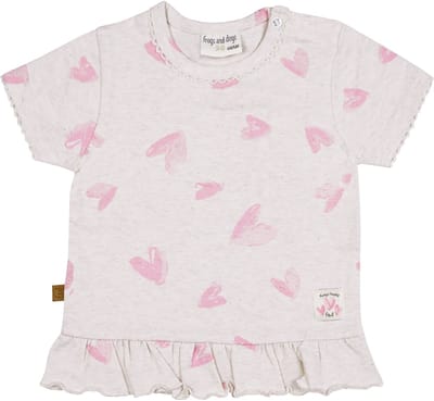 Shirt korte mouw Hearts – Spring Breeze – Off White gemêleerd – Frogs and Dogs - Maat 68