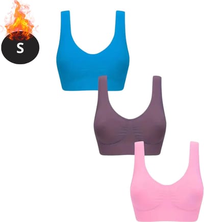 Bovista BH Set Zonder Beugel - Zonder Bandjes - Push-up Bh's - Comfort Beha - Comfortabel - Sterk - Dames - 3 Pack - Gemengd 6 - Maat S
