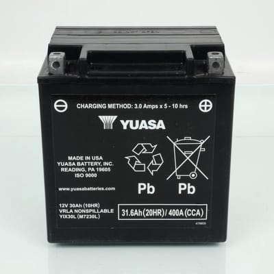 Batterie SLA Yuasa pour Quad Polaris 700 Sportsman X2 Efi 2008 YIX30L-PW / 12V 31.6Ah Neuf