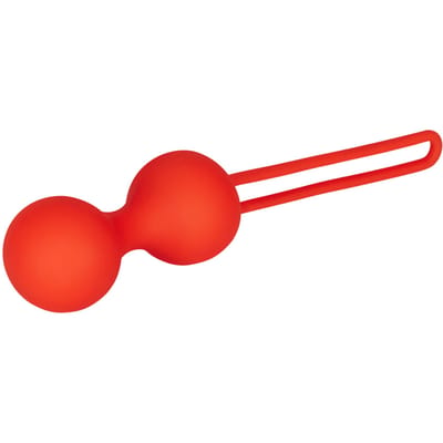 EIS, lustkogels "Work Out", Ø 3 cm, huidvriendelijk siliconen met terugtrekband, 61 g, rood