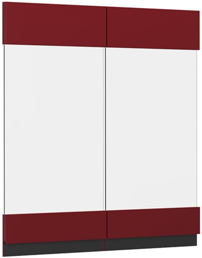 Vicco R-Line Keukenfront – 59.2 x 59 cm meubelfront voor de glazen hangkast Rood