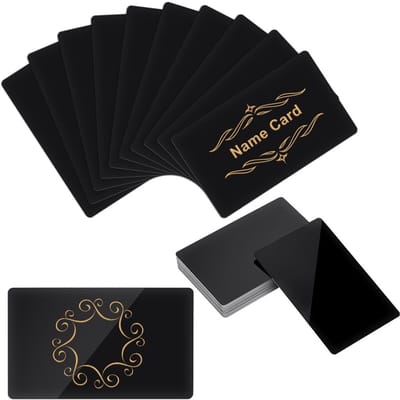 Dailygoods- Visitekaartjes 20 Stuks - Rechthoekige Aluminium - Blanco Naamkaarten - 9,3 x 5,5 cm - Lichtgewicht - Duurzaam Materiaal - 0,8 mm Dik - Naamkaartjes