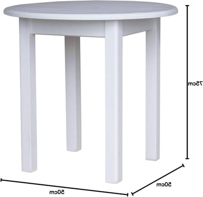 Ronde Houten Tafel - Eettafel Keukentafel - Gezellig Tafelen - Massief Grenenhout - 70 cm Diameter - Wit